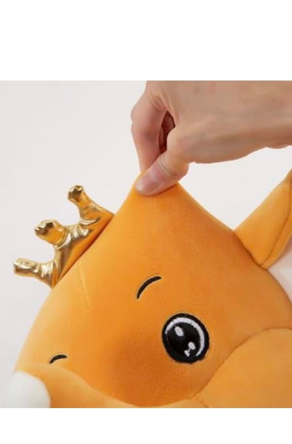 Yellow Elephant with Crown & Floppy Ears â Cute Plush Toy Side View
