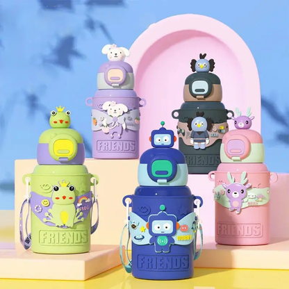 Adorable frog character water bottle for children
