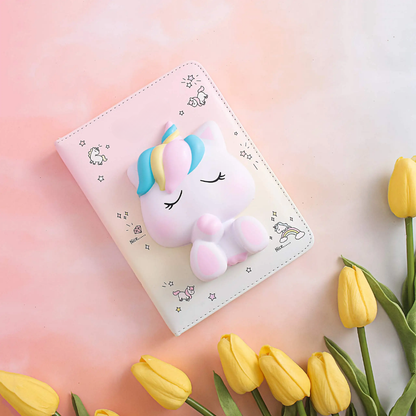 Squishy "Unicorn" Diary for kids | Journal for School kids | 100 pages
