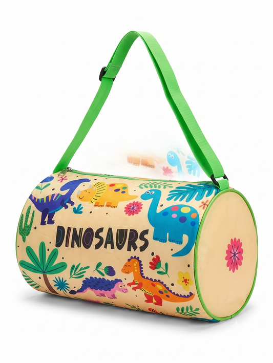 CuddleNest Dinosaurs Kids Travel Barrel Duffle Bag