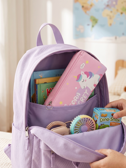 Unicorn Secret Large Capacity Kids Pencil Case – Durable Canvas Stationery Pouch for School & Desk Storage