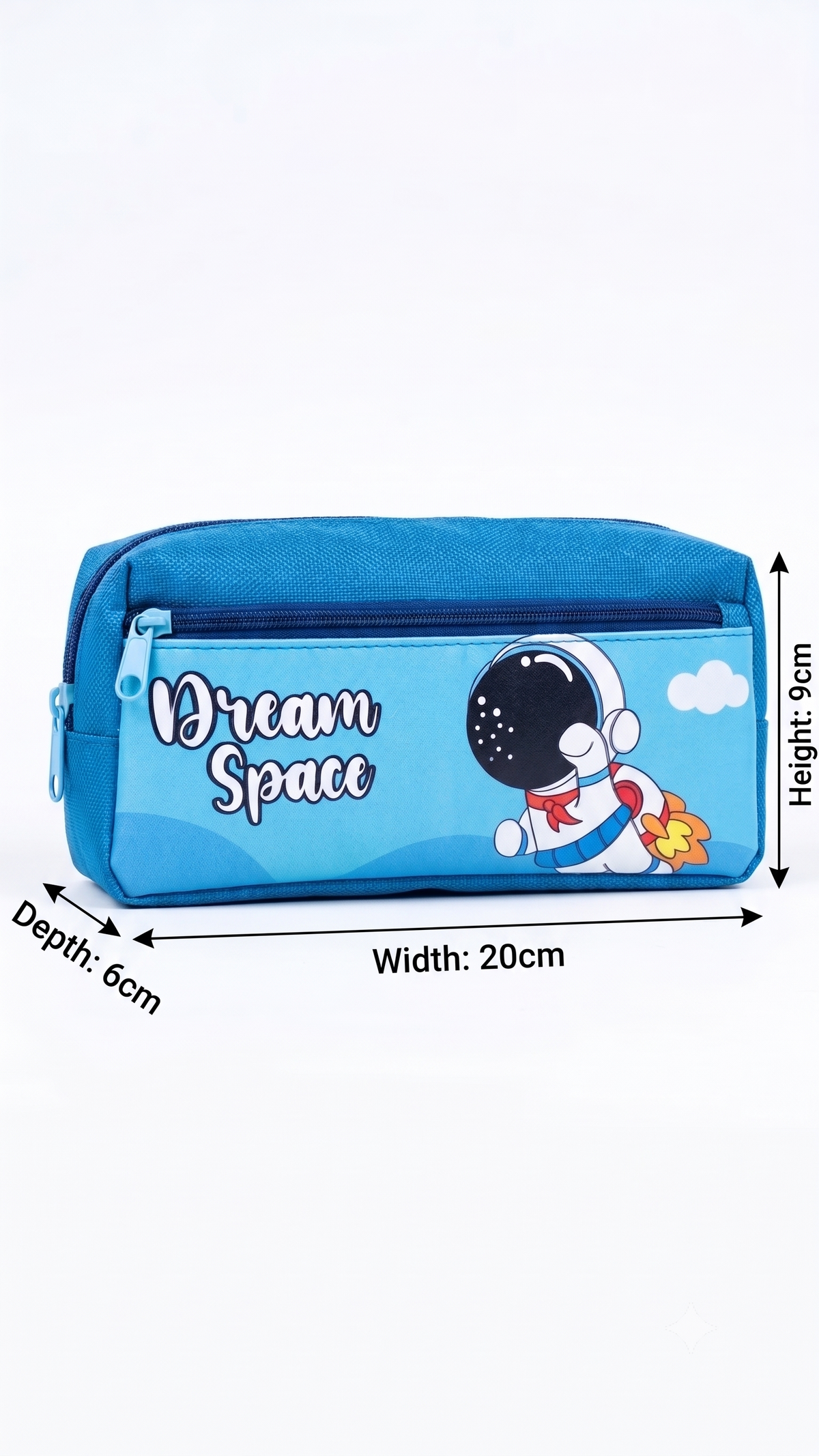 Dream Space Astronaut Large Capacity Pencil Case – Multi-Compartment Canvas Pouch for Boys & Girls