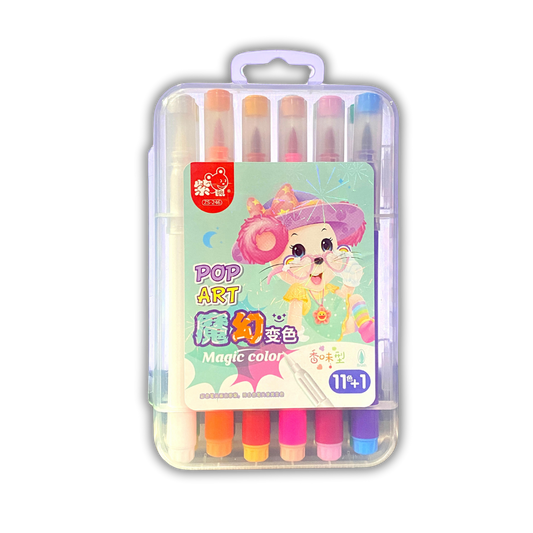 12 Magic Color-Changing Felt Tip Markers – Vibrant, Erasable & Safe for Kids & Adults