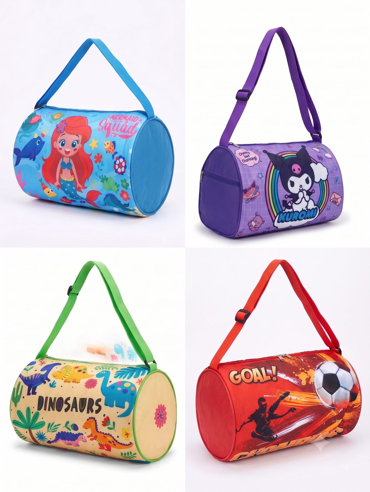 CuddleNest Dinosaurs Kids Travel Barrel Duffle Bag