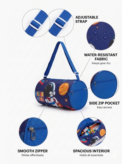 CuddleNest Dream Space Astronaut Kids Barrel Duffle Bag (30 x 20 x 20 cm)