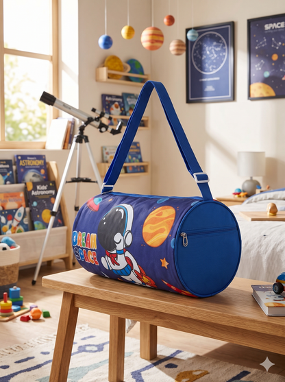 CuddleNest Dream Space Astronaut Kids Barrel Duffle Bag (30 x 20 x 20 cm)