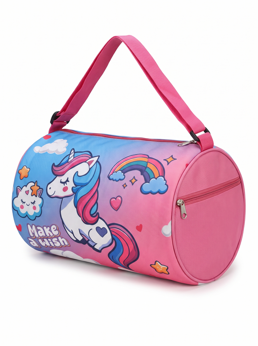 CuddleNest Unicorn Make a Wish Kids Barrel Duffle Bag (30 x 20 x 20 cm)