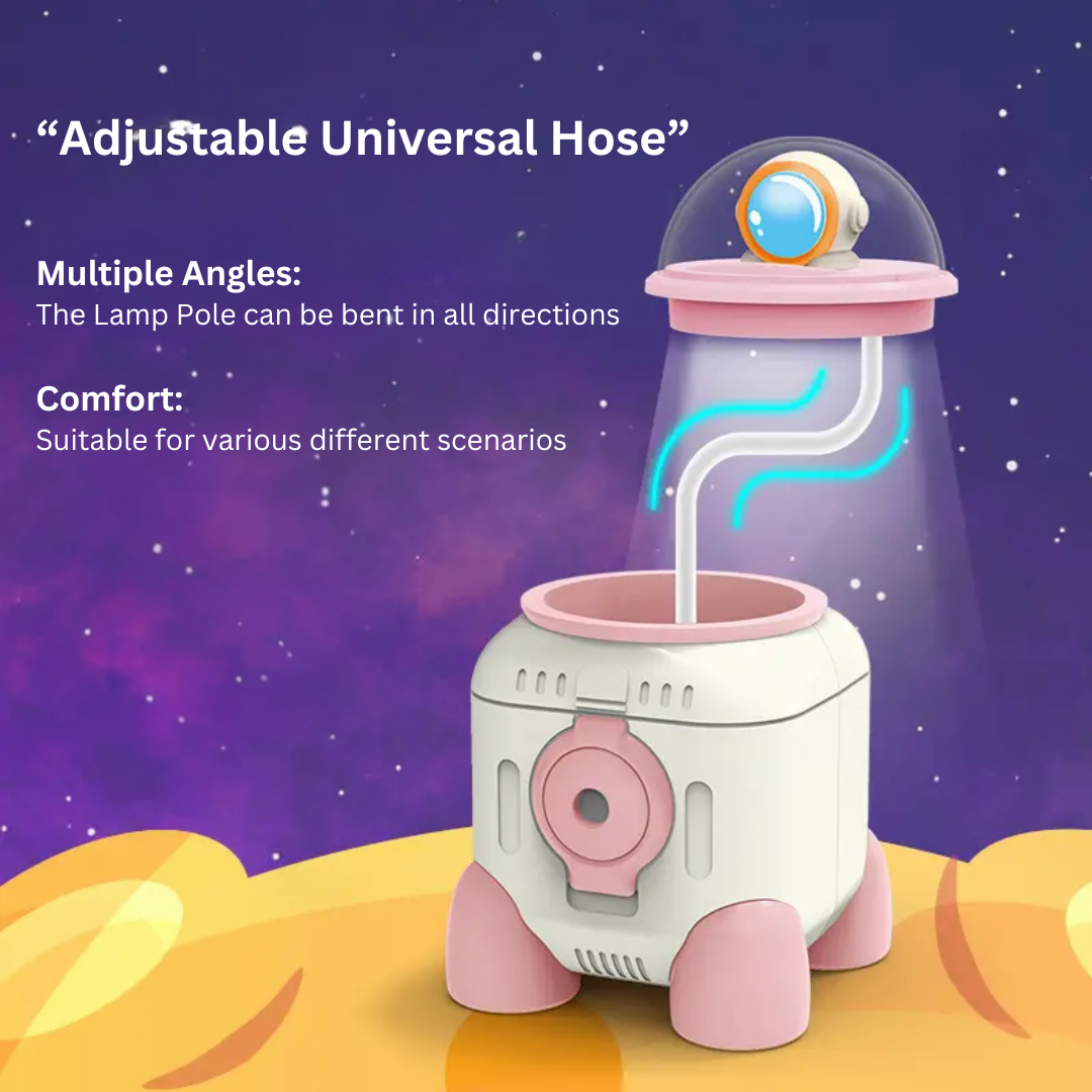Cute Astronaut LED Desk Lamp – Flexible Gooseneck, USB Rechargeable & Pencil Sharpener