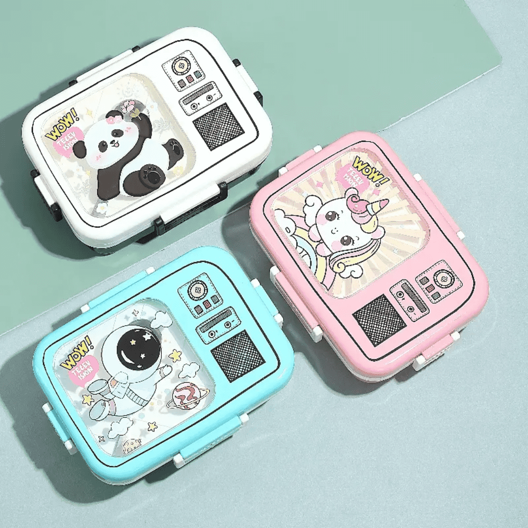 Cute Panda  Bento Lunch Box for Kids – Airtight, Leakproof, & Includes Spoon & Sauce Container