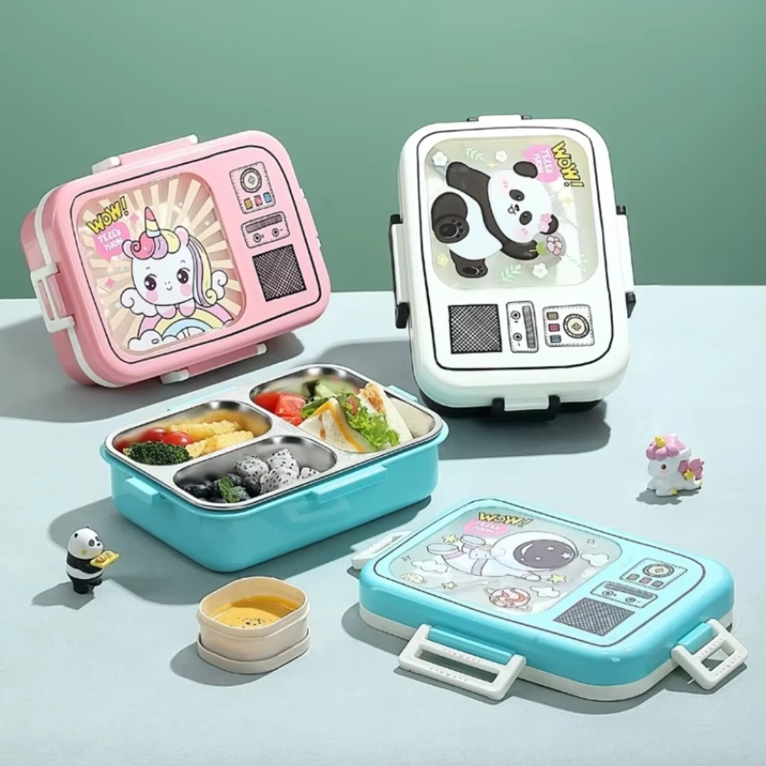 Cute Panda  Bento Lunch Box for Kids – Airtight, Leakproof, & Includes Spoon & Sauce Container