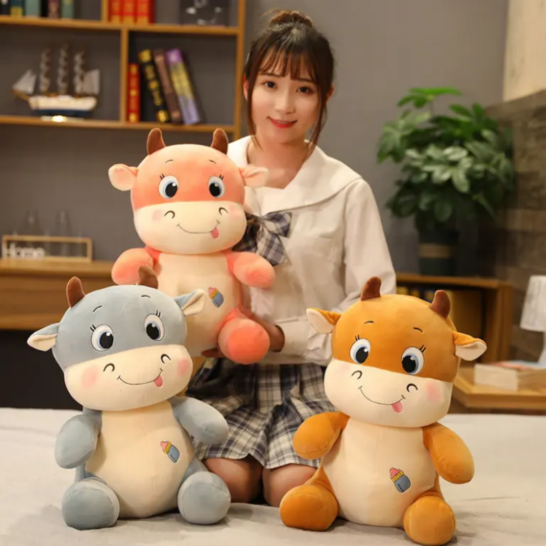 Adorable and Durable 30 cm Siting Cow Plush Toy