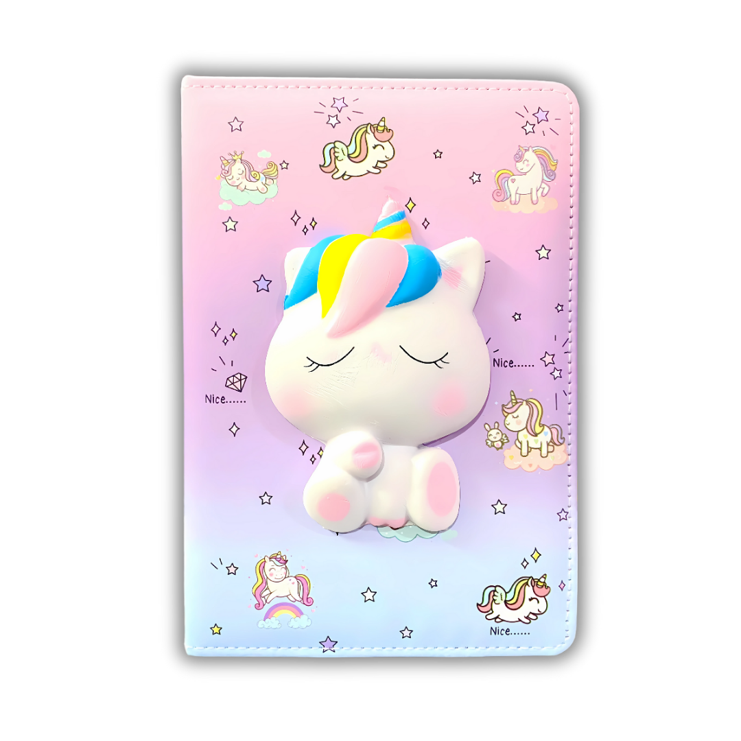Squishy "Unicorn" Diary for kids | Journal for School kids | 100 pages