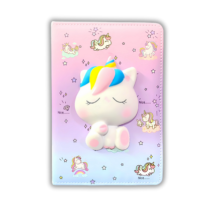 Squishy "Unicorn" Diary for kids | Journal for School kids | 100 pages