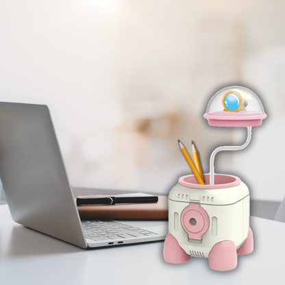 Cute Astronaut LED Desk Lamp – Flexible Gooseneck, USB Rechargeable & Pencil Sharpener