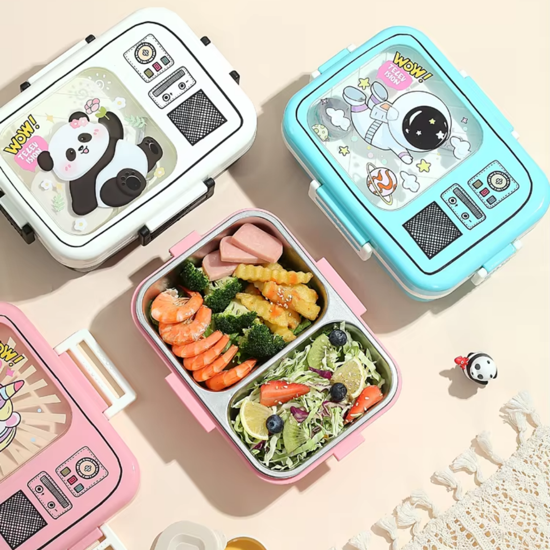 Cute Panda  Bento Lunch Box for Kids – Airtight, Leakproof, & Includes Spoon & Sauce Container