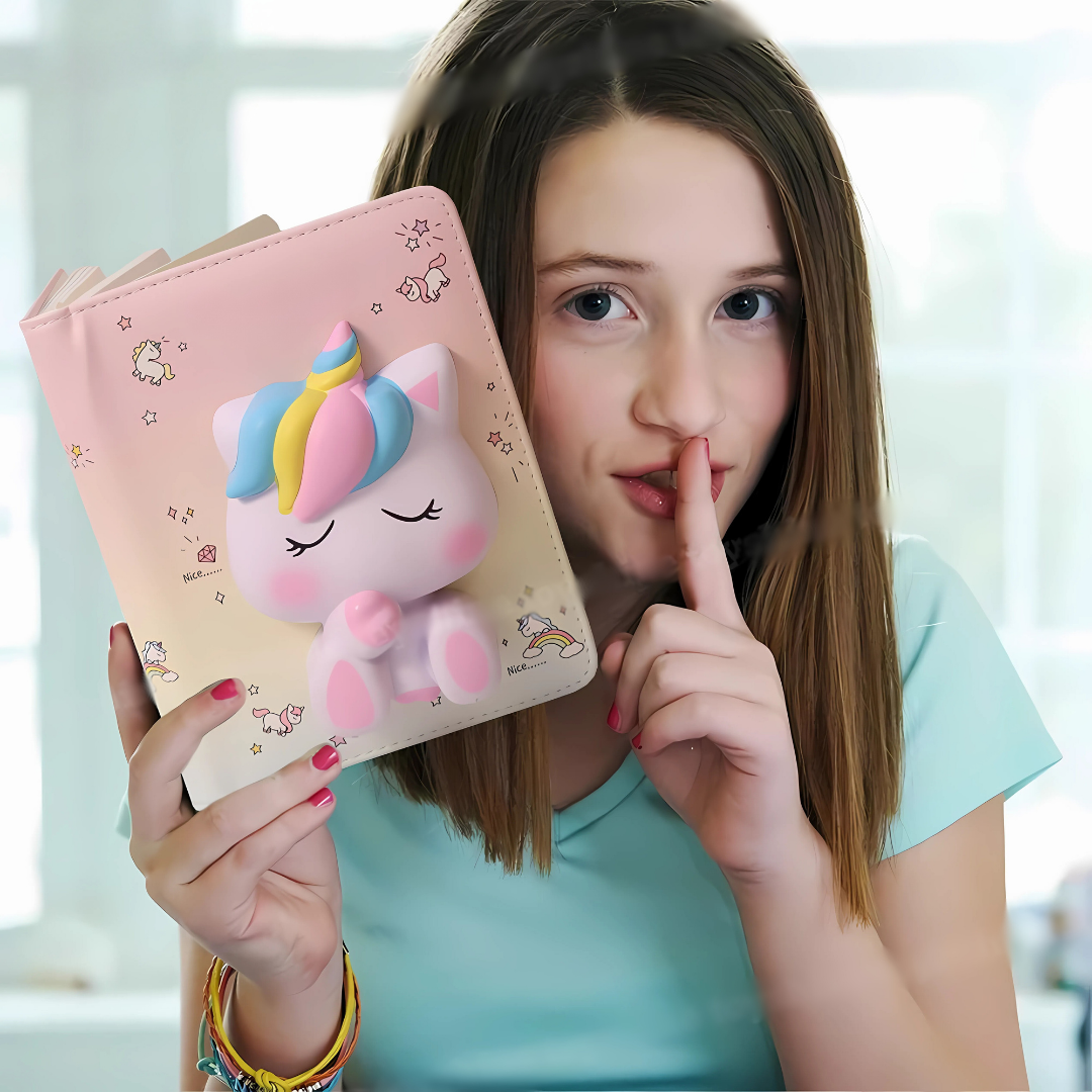 Squishy "Unicorn" Diary for kids | Journal for School kids | 100 pages