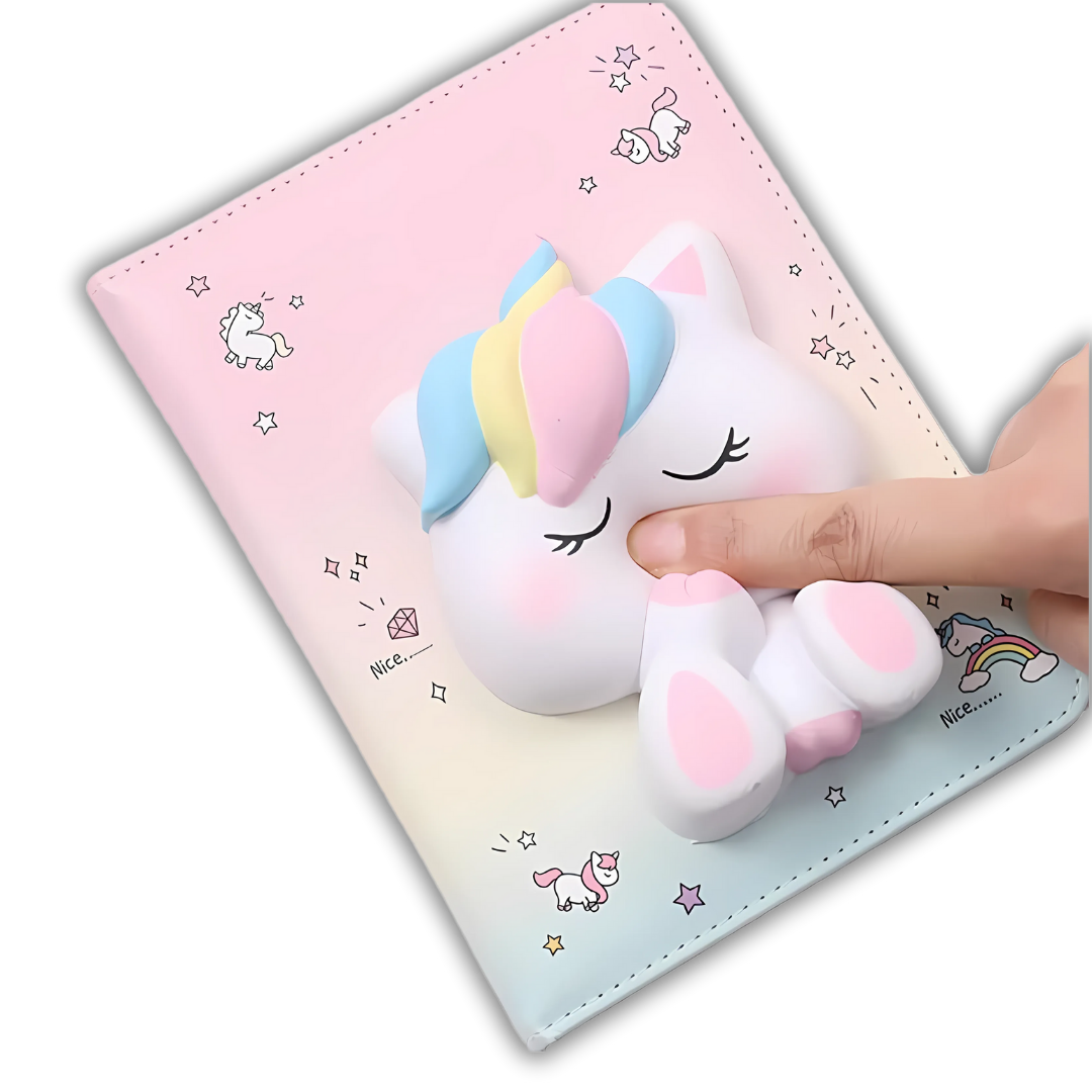 Squishy "Unicorn" Diary for kids | Journal for School kids | 100 pages