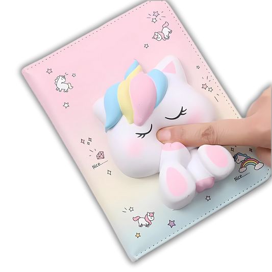 Squishy "Unicorn" Diary for kids | Journal for School kids | 100 pages