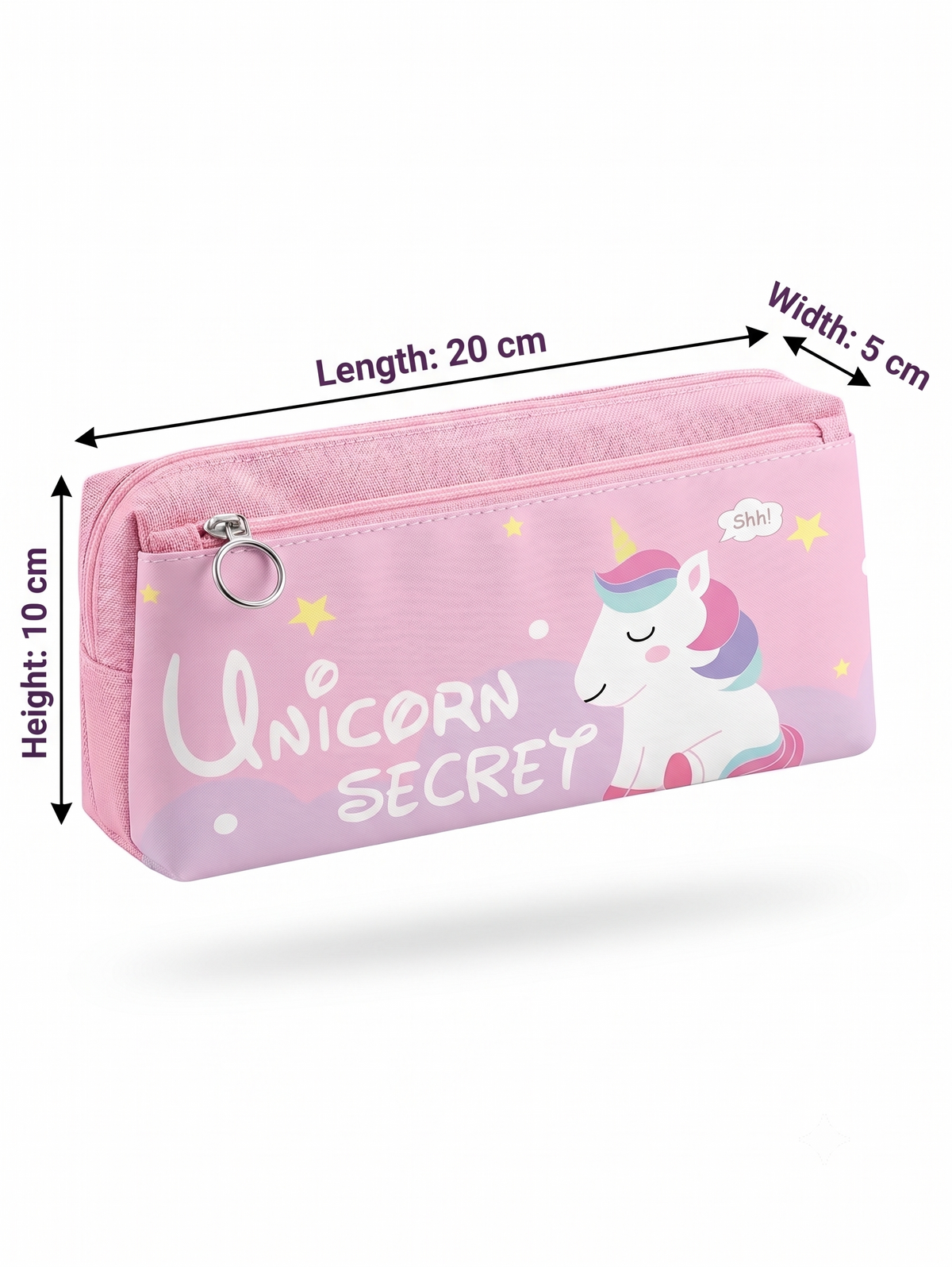 Unicorn Secret Large Capacity Kids Pencil Case – Durable Canvas Stationery Pouch for School & Desk Storage