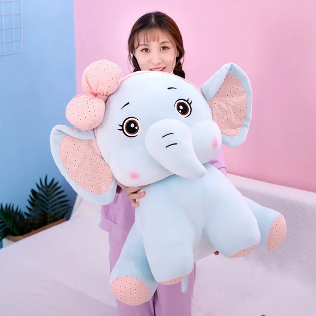 Cute Bow Elephant Plush Toy | Soft & Snuggly Stuffed