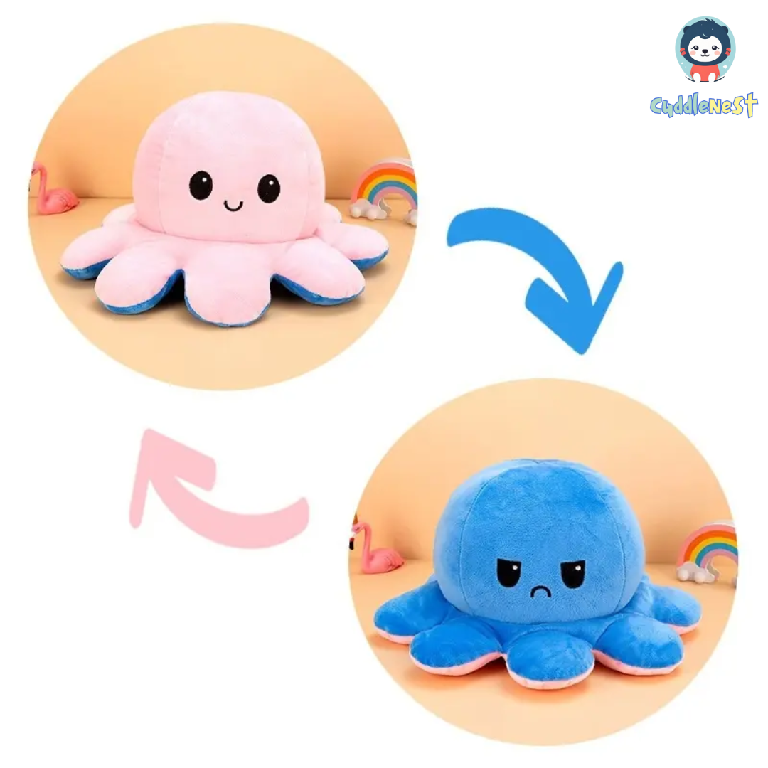 Flip Octopus Soft Toy - Double the Fun with Two Adorable Expressions!