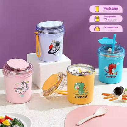 CuddleNest Cartoon Insulated Lunch Bowl – Stainless Steel, 530ml
