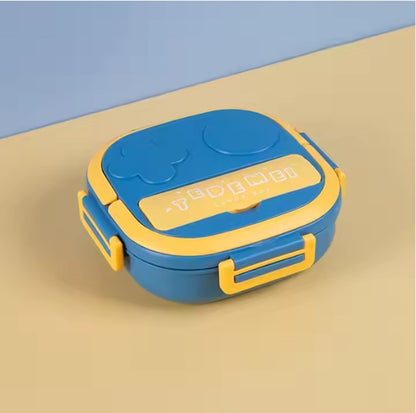 CuddleNest Kids Bento Lunch Box – 3 Compartments with Spoon & Fork