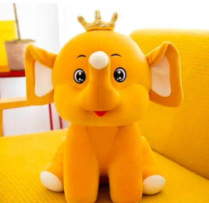 CuddleNest Yellow Elephant Soft Toy – 30 cm Plush for Babies & Kids