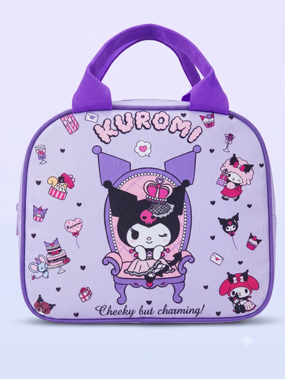 CuddleNest Kids Insulated Lunch Bag – Thermal Tiffin Bag with Back Zipper Pocket (5L Capacity) | Astronaut, Unicorn, Kuromi & Mermaid Prints