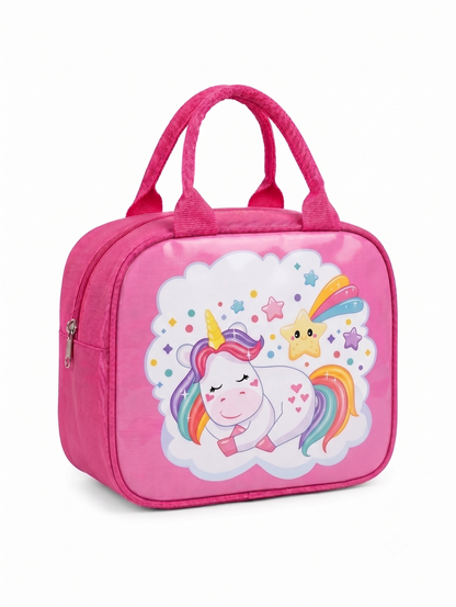 CuddleNest Kids Insulated Lunch Bag – Thermal Tiffin Bag with Back Zipper Pocket (5L Capacity) | Astronaut, Unicorn, Kuromi & Mermaid Prints