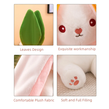 Cute Reversible Strawberry RABBIT ZIPPER BUNNY |Soft Toy | Plush toy |For kids - 40 cm