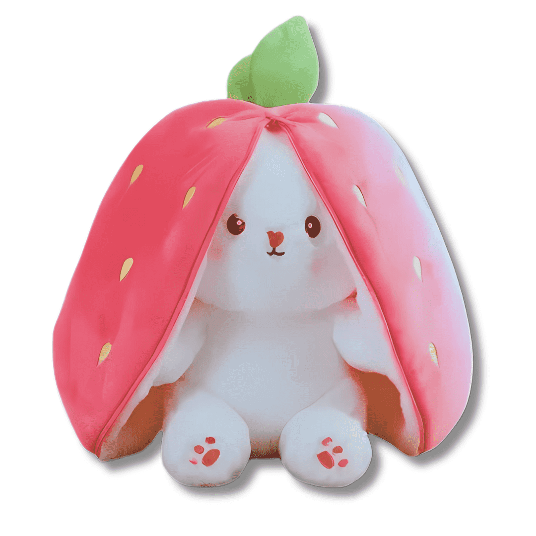 Cute Reversible Strawberry RABBIT ZIPPER BUNNY |Soft Toy | Plush toy |For kids - 40 cm
