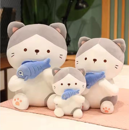 CuddleNest Adorable and Safe Fish Cat Plush Toy for Children – Non-Toxic, Huggable, Washable & Perfect for Birthdays or Nursery Decor