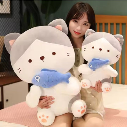 CuddleNest Adorable and Safe Fish Cat Plush Toy for Children – Non-Toxic, Huggable, Washable & Perfect for Birthdays or Nursery Decor