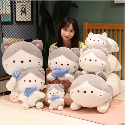 CuddleNest Adorable and Safe Fish Cat Plush Toy for Children – Non-Toxic, Huggable, Washable & Perfect for Birthdays or Nursery Decor
