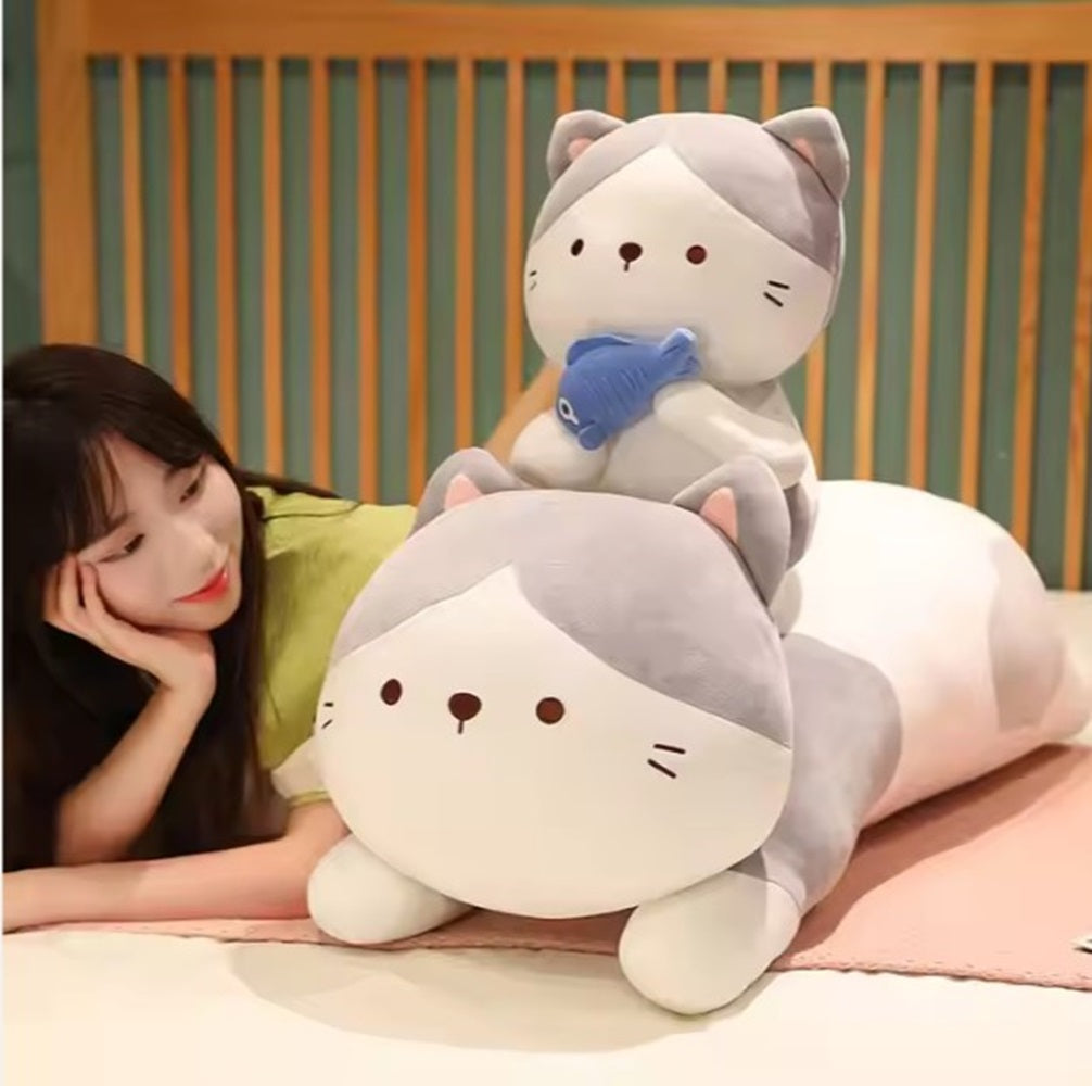 CuddleNest Adorable and Safe Fish Cat Plush Toy for Children – Non-Toxic, Huggable, Washable & Perfect for Birthdays or Nursery Decor