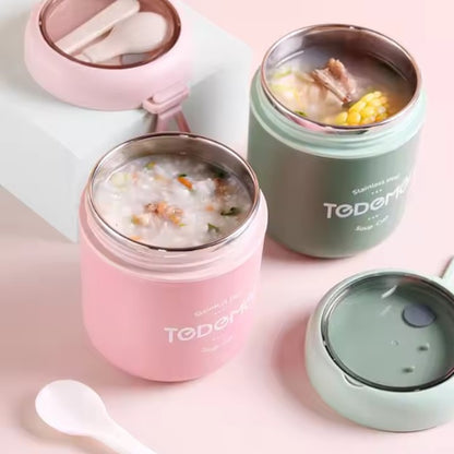 CuddleNest Stainless Steel Thermal Soup Cup Lunch Box – 530 ml | Insulated, Leakproof Food Jar with Spoon for Kids & Adults | Travel, Office, School Use | Spill-Proof & BPA-Free
