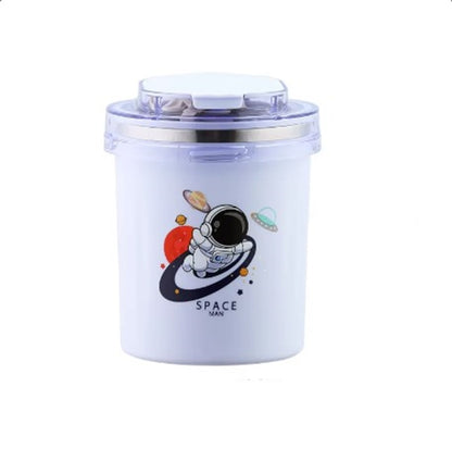 CuddleNest 530ml Stainless Steel Insulated Food Jar | Cartoon Soup Cup for Hot & Cold Meals | Kids School Tiffin | Travel Lunch Container