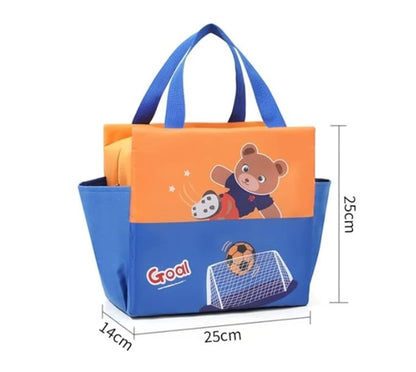 CuddleNest Kids Lunch Tote – Dual Colour, Insulated, Waterproof Food Storage Bag with Adorable Animal Prints for Girls & Boys