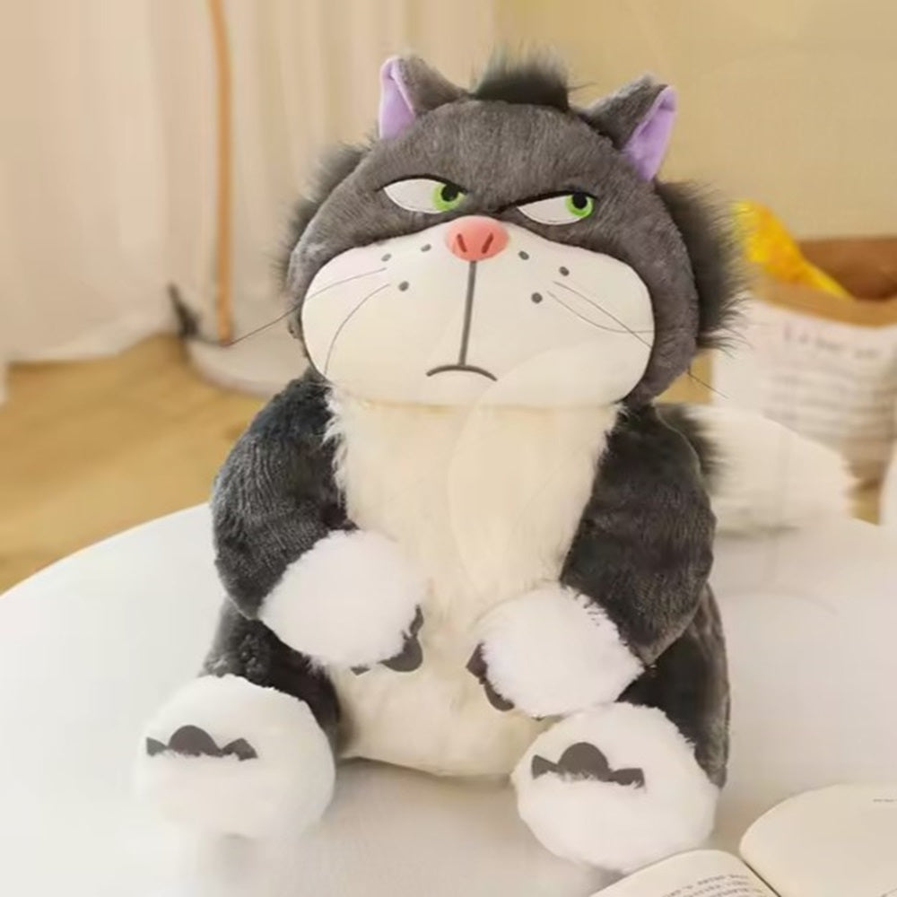 CuddleNest Angry Cat Plush Toy – 28cm Soft Cartoon Animal for Kids & Gifting | Stuffed Lucifer Cat Toy for Boys & Girls