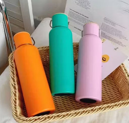 CuddleNest Eco Stainless Steel Water Bottle | 680ml Leak-Proof Bottle with Bamboo Top | Lightweight Reusable Bottle for Travel, Gym & Daily Hydration