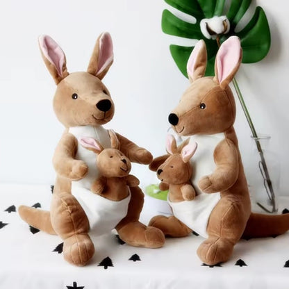 CuddleNest Kangaroo Soft Toy with Baby Joey Pouch – Ultra Soft & Cuddly Plush Animal for Kids, Toddlers, Boys, Girls & Gifting Stuffed Toy | 35 Cm