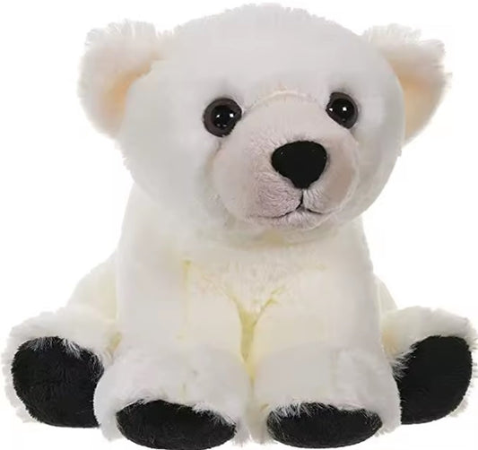 CuddleNest Plush Polar Bear Soft Toy | 30cm White Stuffed Animal with Black Paws | Ultra-Soft Cuddly Teddy Bear Toy for Kids & Gifting