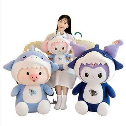 Kawaii Shark Bunny Plush Toy – Huggable Stuffed Animal Doll for Cuddles, Home Décor Ultra Soft Bunny Plushie for Kids, Baby Girls, Toddlers & Collectors (40 cm) (Pink)