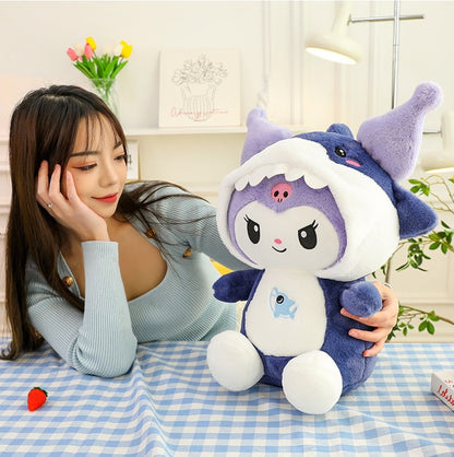 Kawaii Shark Bunny Plush Toy – Huggable Stuffed Animal Doll for Cuddles, Home Décor Ultra Soft Bunny Plushie for Kids, Baby Girls, Toddlers & Collectors (40 cm) (Pink)