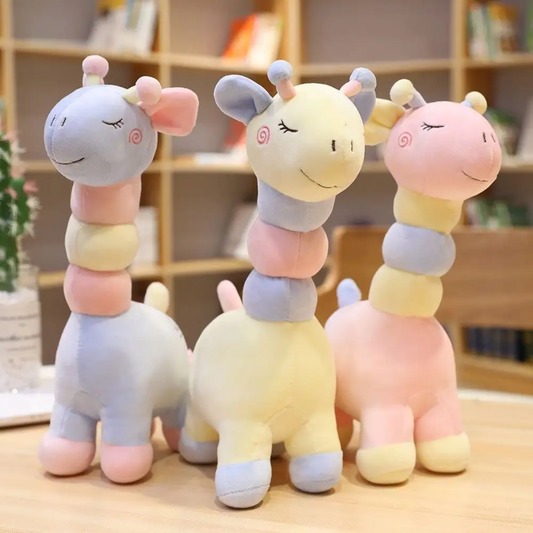 Soft pastel giraffe plush toy for babies and kids
