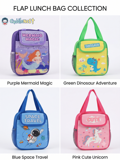 CuddleNest Thermal Insulated Flap Lunch Bag – Blue Space Edition
