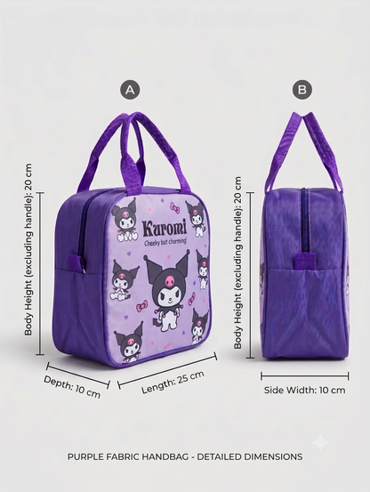 CuddleNest Kids Insulated Lunch Bag – Thermal Tiffin Bag with Back Zipper Pocket (5L Capacity) | Astronaut, Unicorn, Kuromi & Mermaid Prints