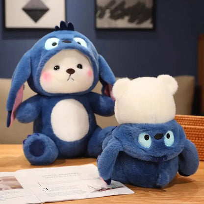 teddy bear in blue constume